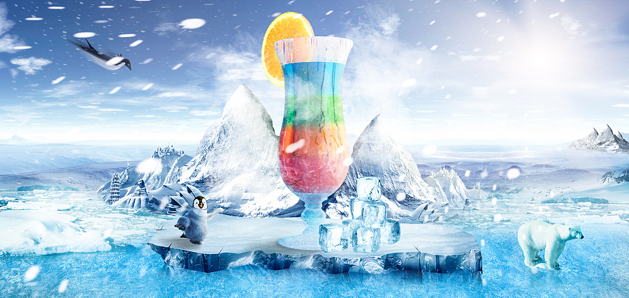 冰饮料合成练习|Banner/广告图|网页|NGIS - 原创设计作品 